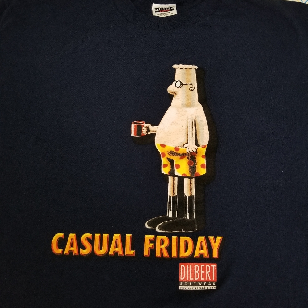 Vintage Dilbert Casual Friday T Shirt Comic Funny